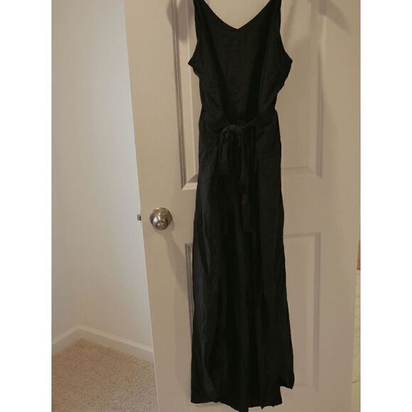 Elings Black V-Neck Sleeveless Split-Hem Jumpsuit S - Picture 2 of 12